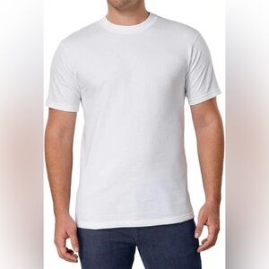 6 Pack Kirkland Signature White Crew Mens T-Shirts